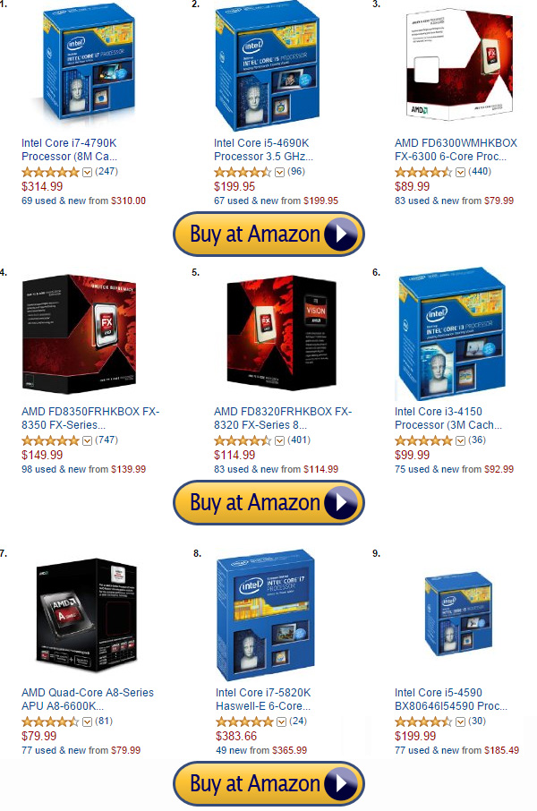 Amazon Best Sellers in CPU for New PC Builds