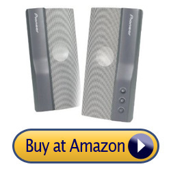 gray bar styled vertical speakers by pioneer